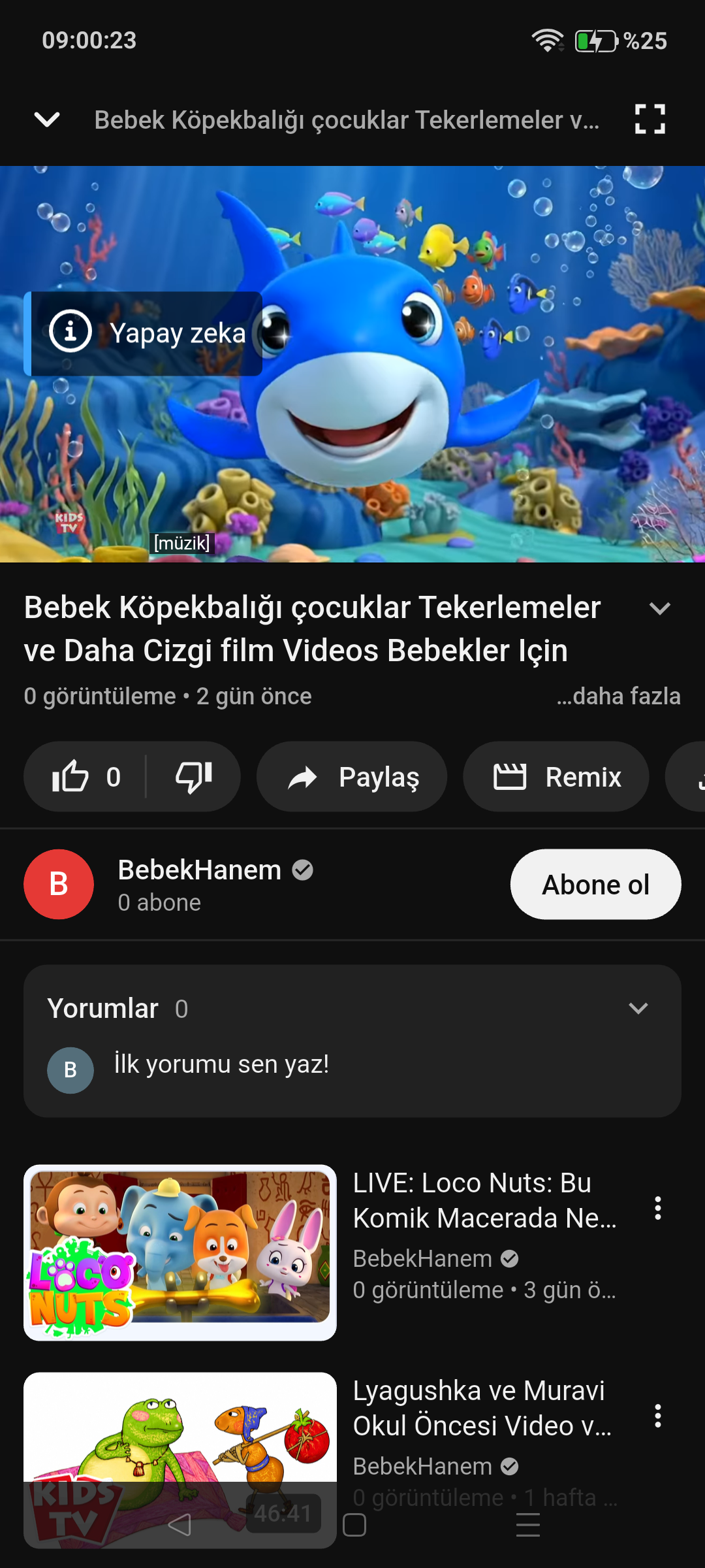 BebekHanem video izleme ekranı
